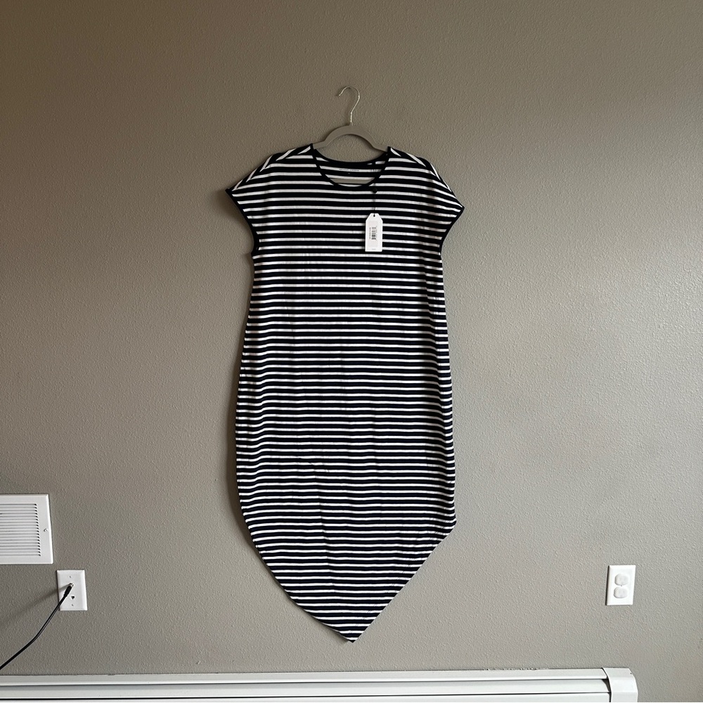 NWT Universal Standard Geneva Navy Striped Midi Dress XS - Picture 2 of 12